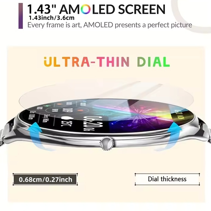 MT55 Smart Watch 1.43 Inch Amo - Outdoor Sport Smart Watch ulasan dan harga